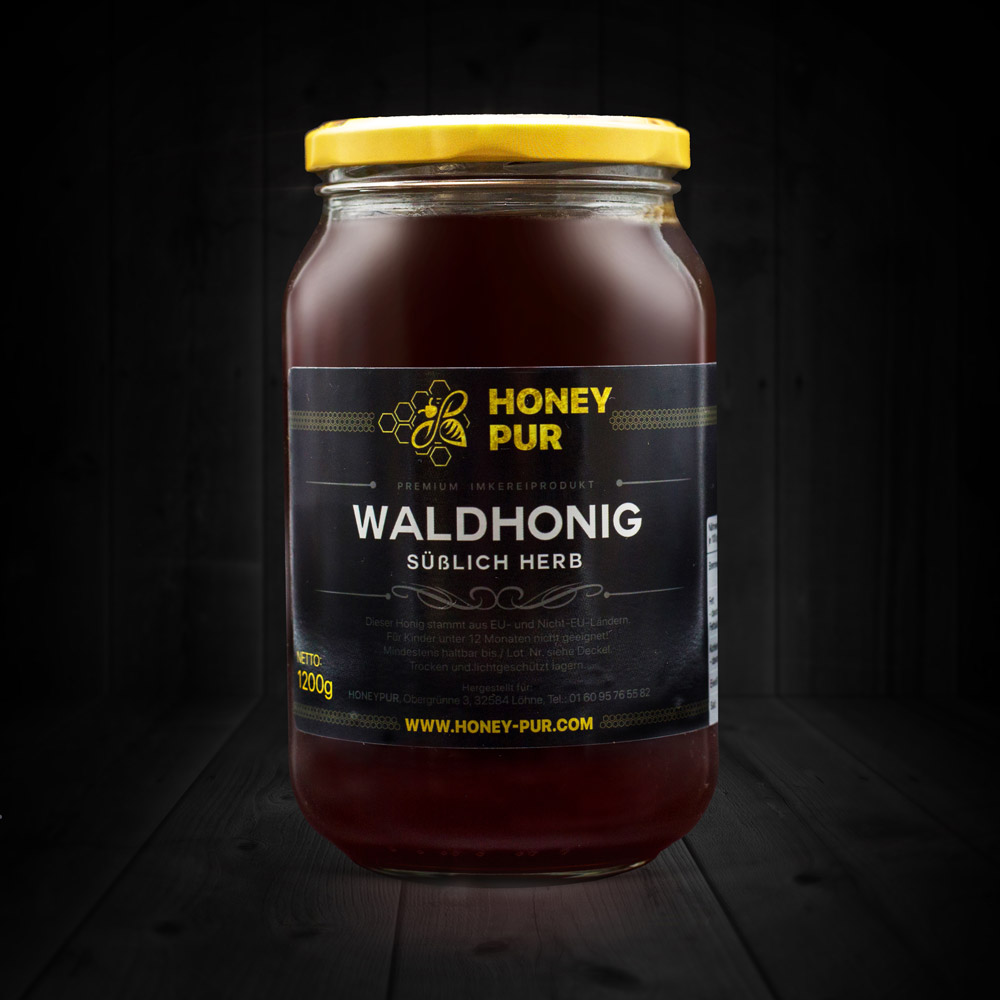 Echt Wald-Honig im Honigglas 1,2 KG Bienenhonig Naturprodukt ohne Zusätze