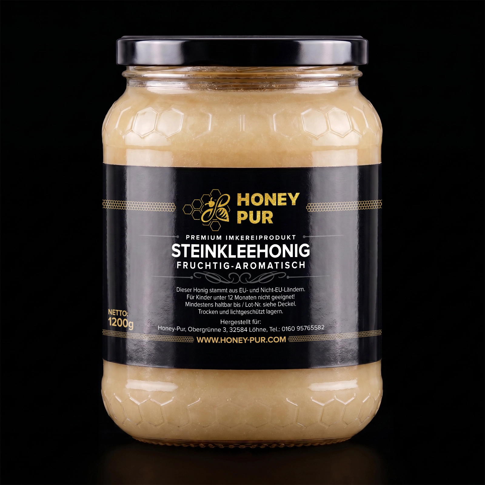 Echt Steinklee-Honig im Honigglas 1,2 KG Bienenhonig Naturprodukt ohne Zusätze